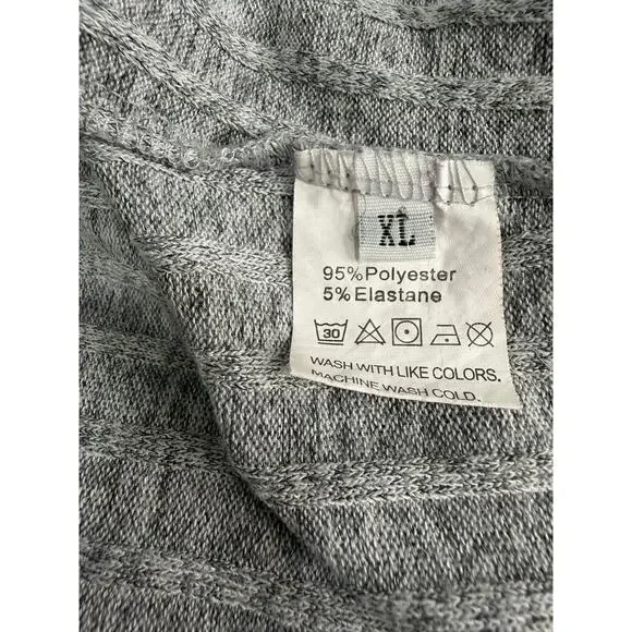Gray Ribbed Long Sleeve Scoop Neck Soft Stretch Sweater XL EUC - Picture 5 of 7